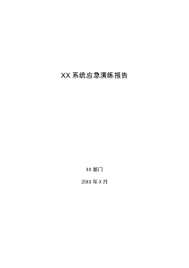 XX系统应急演练报告(模板)