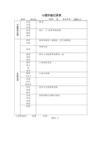 心理沙盘记录表