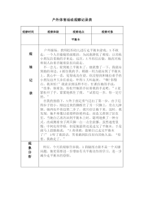 大班户外及区角观察记录表