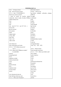 Longman-Welcome-to-English-2A&B句型和短语