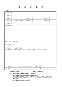 软件《培训记录表》模板