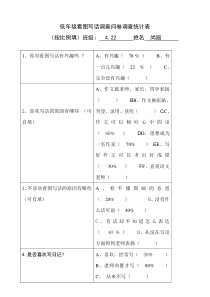 低年级看图写话调查问卷调查统计表