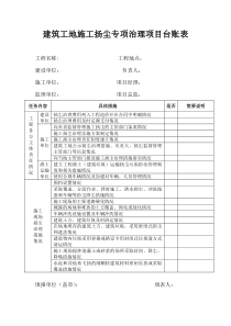 扬尘治理台账表