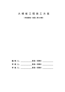 大模板工程施工方案