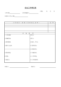 综合工作情况表