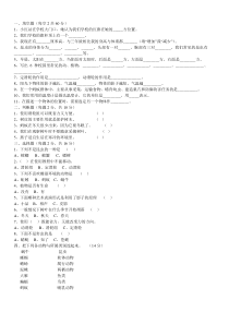 鄂教版四年级科学上册期中测试卷