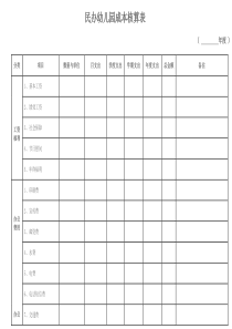 幼儿园成本核算表