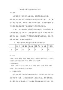 一年级期中考试后数学教师家长会发言稿