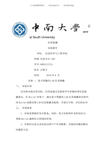 LSB信息隐藏实验报告