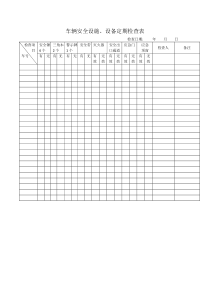 车辆安全设施、设备定期检查表