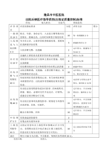 隆昌市中医医院出院后续医疗指导质控标准2018