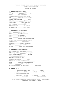 新概念英语第一册Lesson-23-24-练习题(无答案)