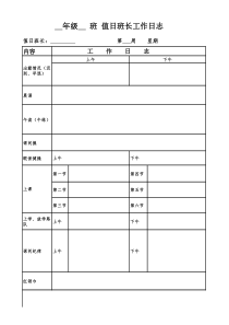 值日班长工作日志