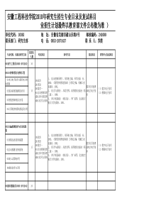 安徽工程XXXX招生专业目录及参考书