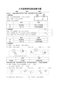 九年级物理电路故障专题