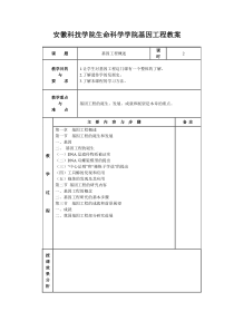 安徽科技学院生命科学学院基因工程教案