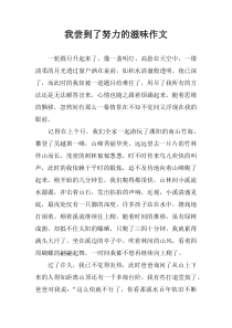 我尝到了努力的滋味作文