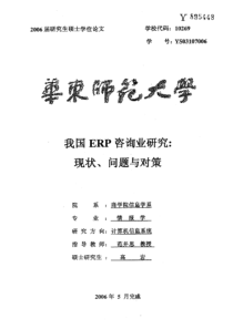 我国ERP咨询业研究：现状、问题与对策