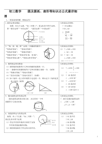 初三数学圆弧扇形公式最详细