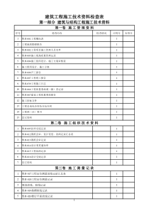 山东省建筑工程施工技术资料组卷总目录