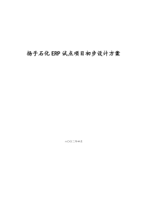 扬子石化ERP试点项目初步设计方案(模板)新