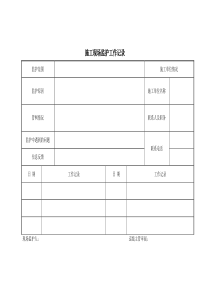 施工现场监护工作记录