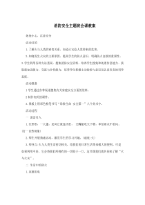 消防安全主题班会课教案