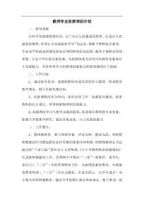 教师专业发展培训计划