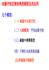 动量守恒定律的典型模型。黄肖斌