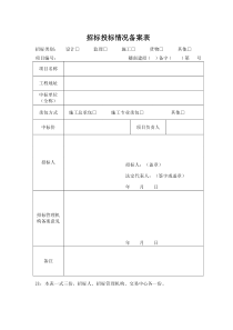 招标投标情况备案表