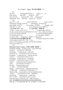 江苏省译林最新版六年级上册unit5知识点整理-