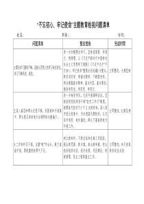 主题教育检视问题清单