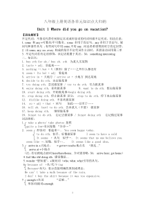 新人教版英语八年级上各单元知识点大归纳