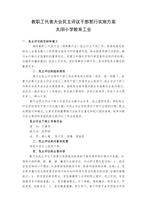 教职工代表大会民主评议干部暂行实施方案