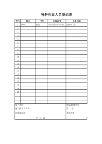 特种作业人员登记表