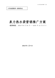 泉力热水袋市场营销推广方案