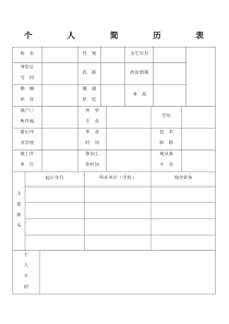 简单的个人简历模板