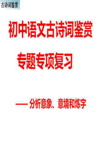 初中语文古诗词鉴赏：意象、意境与炼字(陈彦军)..