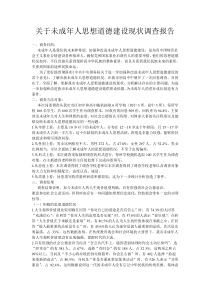 关于未成年人思想道德建设现状调查报告