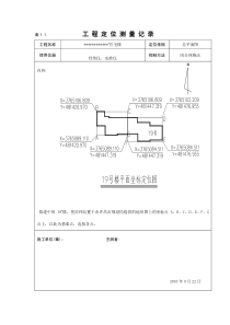 工程定位、测量、复核记录