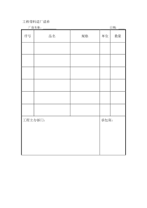 工程带料进厂清单