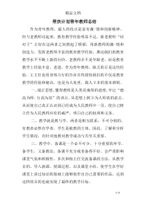 帮扶计划青年教师总结