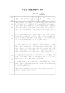 小学生心理健康辅导记录表