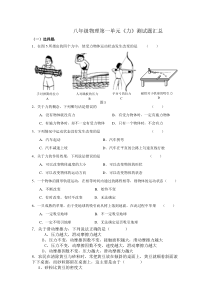 人教版八年级下册物理第一单元测试题