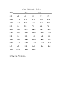 1到8的乘法口诀口算练习