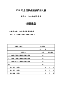 2018年全国职业院校技能大赛汽车检测与维修赛项分析报告填写说明-山东潍坊