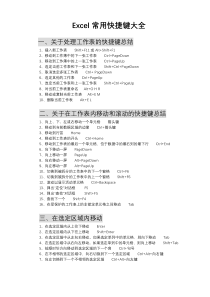 Excel常用快捷键大全(最新)