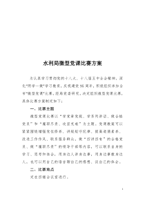 水利局微型党课比赛方案