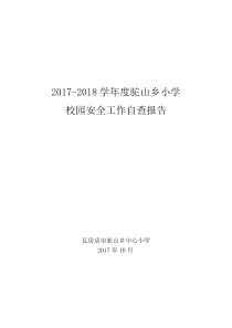 2017-2018学年校园安全检查工作自查报告