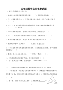 人教版五年级数学上册竞赛试题1